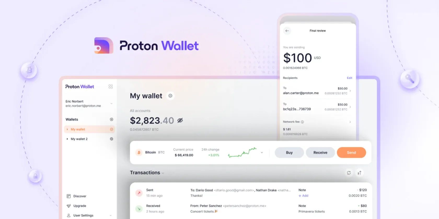 Proton stellt neues Bitcoin-Wallet vor: Proton Wallet Post image